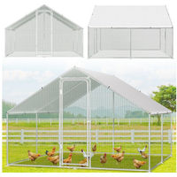 Produktbild von Clanmacy Freigehege Hühnerstall mit Dach und abschließbarer Tür für Hühner und Enten 3 x 3 x 2 m