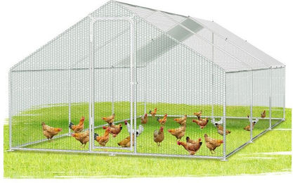 Produktbild von Clanmacy Freilaufgehege Hühnerstall mit Dach aus verzinktem Metall für Hühner und Enten
