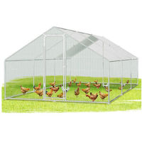Produktbild von Clanmacy Freilaufgehege Hühnerstall mit Dach aus verzinktem Metall für Hühner und Enten