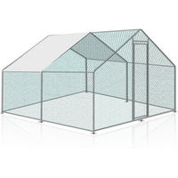 Produktbild von Clanmacy Hühnerstall aus Metall mit Dach in Silber 3x3x2m