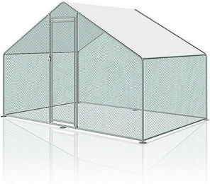 Clanmacy Hühnerstall aus Metall mit verzinktem Dach 3x2x2m in Silber – Bild 1 von 5