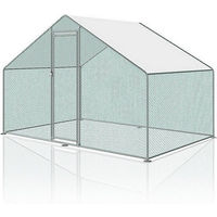 Produktbild von Clanmacy Hühnerstall aus Metall mit verzinktem Dach 3x2x2m in Silber