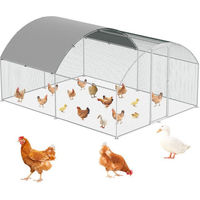 Produktbild von Clanmacy Hühnerstall mit Kuppeldach aus Metall für Geflügel und Kleintiere 3x4x2m in Grau Silber