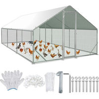 Produktbild von Clanmacy Hühnerstall Voliere aus Stahl mit UV-beständiger Abdeckung 3x6x2m
