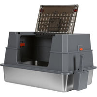 Produktbild von Clanmacy Katzentoilette XXL Haubentoilette aus Edelstahl in Grau 70 x 50 x 43 cm
