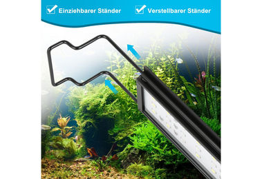 Clanmacy LED Aquariumleuchte mit ausziehbarer Halterung Schwarz 45W für 107-130cm – Bild 1 von 4