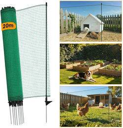 Clanmacy Mobiler Hundezaun und Begrenzungszaun aus Kunststoff in Grün 115 cm x 20 m – Bild 1 von 4