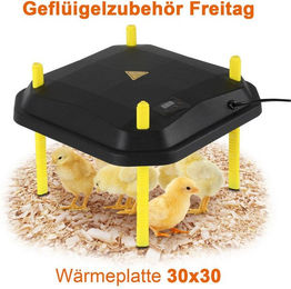 Clanmacy Wärmeplatte für Geflügel und Haustiere mit Temperaturregler 40x40cm 42W Schwarz/Gelb – Bild 1 von 5