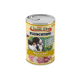 Produktbild von Classic Dog Hundefutter Adult Fleischtopf Pur mit Pute in Sauce getreidefrei 6x 400g - 6 x 400 g