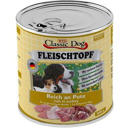 Classic Dog Hundefutter Adult Fleischtopf Pur mit Pute Stückchen in Soße getreidefrei hoher Fleischanteil 6 x 800g - 6 x 800 g – Bild 1 von 3