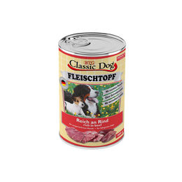 Classic Dog Hundefutter Adult Fleischtopf Pur mit Rind Stückchen in Sauce Getreidefrei 6x 400g - 6 x 400 g – Bild 1 von 2