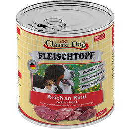 Classic Dog Hundefutter Adult Fleischtopf Pur mit Rind Stückchen in Soße getreidefrei hoher Fleischanteil 6 x 800g - 6 x 800 g – Bild 1 von 3