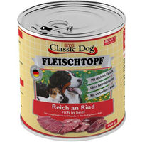 Produktbild von Classic Dog Hundefutter Adult Fleischtopf Pur mit Rind Stückchen in Soße getreidefrei hoher Fleischanteil 6 x 800g - 6 x 800 g