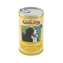 Produktbild von Classic Dog Hundefutter Geflügel Brocken in Soße 6x 1250g - 6 x 1250 g