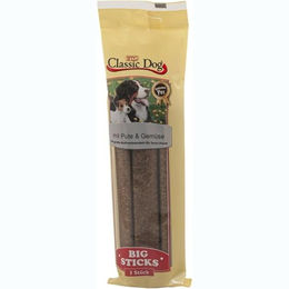 Produktbild von Classic Dog Kausnack Big Sticks Pute & Gemüse für Hunde Adult 16x 3er Pack