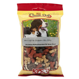Classic Dog Miniknochen Kauknochen Mix für Hunde 12x 200g mit Huhn, Lamm und Lachs - 12 x 200 g – Bild 1 von 2