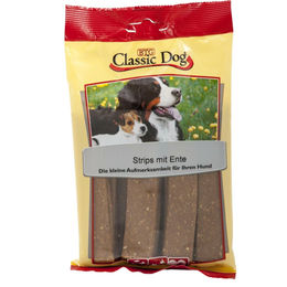 Produktbild von Classic Dog Snack Strips Trockenfleisch mit Ente für Hunde 14er Pack