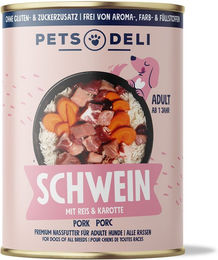 Produktbild von Classic Hundefutter Adult Schwein mit Reis Monoprotein Stückchen in Sauce 800g Dose