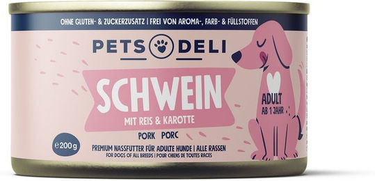 Produktbild von Classic Hundefutter Schwein mit Reis Monoprotein Adult 200g Dose