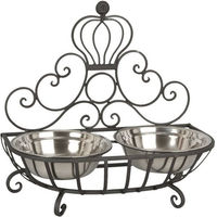 Produktbild von Clayre & Eef Doppel-Hundefutternapf aus Edelstahl in Silber Modell KIN - 0,5 l