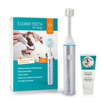Produktbild von CleanyTeeth Ultraschallzahnbürste für Hunde Silber und Weiß Starter Kit - 1 Stk.