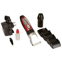 Produktbild von Clipster Kerbl Akkuschermaschine Sonic Komplettset mit 4 Aufsteckkämmen rot/schwarz