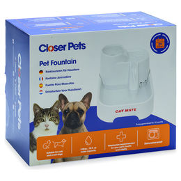 Produktbild von Closer Pets Trinkbrunnen Dog Mate 335 für Hunde aus Kunststoff Weiß - 2 l