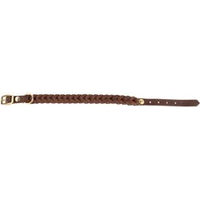 Produktbild von Cloud7 Hundehalsband Central Park aus Leder braun-gold Größe S