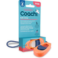Produktbild von Coachi Multi-Clicker für Hunde mit Lautstärkeregler und Handschlaufe in Orange