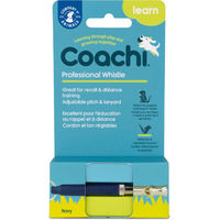 Produktbild von Coachi Professional Hundepfeife aus Metall in Blau mit verstellbarer Tonhöhe für das Rückruftraining von Hunden aller Altersstufen