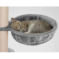 Produktbild von COBOX Katzenhängematte aus Plüsch und Metall für Kratzbäume Grau Ø 32 cm