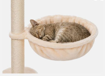 COBOX Katzenhängematte XL Liegemulde für Kratzbaum aus Plüsch und Metall Beige Ø32 cm – Bild 1 von 2