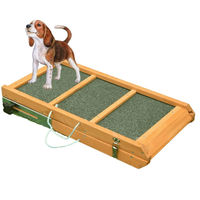Produktbild von Coemo Klappbare Hunderampe aus Holz mit Anti-Rutsch-Belag für Hunde und Katzen in Grün