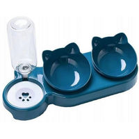 Produktbild von COFI 1453 3in1 Futternapf-Set mit integriertem Wasserspender für Trocken- und Nassfutter aus Kunststoff in Blau