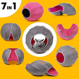 COFI 1453 Katzenhöhle Einstellbarer Katzenkorb aus TPU in Rosa Pink Grau – Bild 1 von 4
