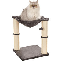Produktbild von COFI 1453 Kratzbaum für Katzen mit Haus, Hängematte, Bett und Sisalkratzstamm in Grau, 41 x 51 x 41 cm