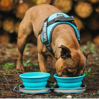 Produktbild von COFI 1453 Reisenäpfe für Tiere aus Silikon Blau 2 Stück faltbar