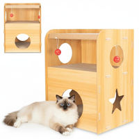 Produktbild von COIL Kratztonne für Katzen als Katzenhöhle und Kratzbaum aus Kratzpappe und MDF in Beige, Höhe 55 cm
