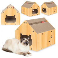 Produktbild von COIL Kratztonne für Katzen als Katzenhöhle und Katzenbett aus Kratzpappe und MDF in Beige Natur Höhe 34,5 cm