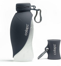 Colapz Reisenapf Wasserflasche und Futter Set für Hunde Grau 570ml aus Silikon - 570 ml – Bild 1 von 5