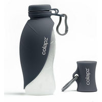 Produktbild von Colapz Reisenapf Wasserflasche und Futter Set für Hunde Grau 570ml aus Silikon - 570 ml