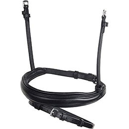Collegiate Mono Crown Flash Nasenband für Warmblut in Schwarz aus Leder – Bild 1 von 2