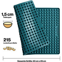 Produktbild von Collory Schleckmatte Halbkugel aus Silikon Petrol 1,5cm