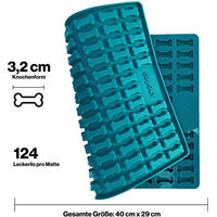 Produktbild von Collory Silikon Backmatte Knochenform für Hundeleckerlis Petrol 3,2cm