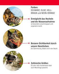 COLORI BY MUZZLE KING Maulkorb für große Hunde aus Biothane in Orange Größe L – Bild 1 von 5