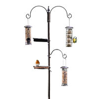 Produktbild von colourliving 5 in 1 Vogelfutterstation aus Metall mit Vogeltränke, 3 Futtersäulen und Futterschale