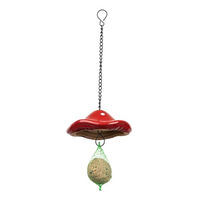 Produktbild von colourliving Meisenknödelhalter Vogelhaus aus Keramik mit Dach in Fliegenpilz-Optik XL - 1 Stk.