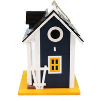 Produktbild von colourliving Vogelhaus Nistkasten Villa Kunterbunt aus Holz in Blau für Meisen und Wildvögel
