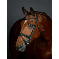 Produktbild von Comfitec Opulux Hannoveraner Flash Collegiate Leder-Pferdezaum gepolstert Schwarz Pony