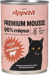 Produktbild von COMFY APPETIT Premium Mousse Nassfutter für erwachsene Katzen mit Rind Huhn und Lachs 400 g